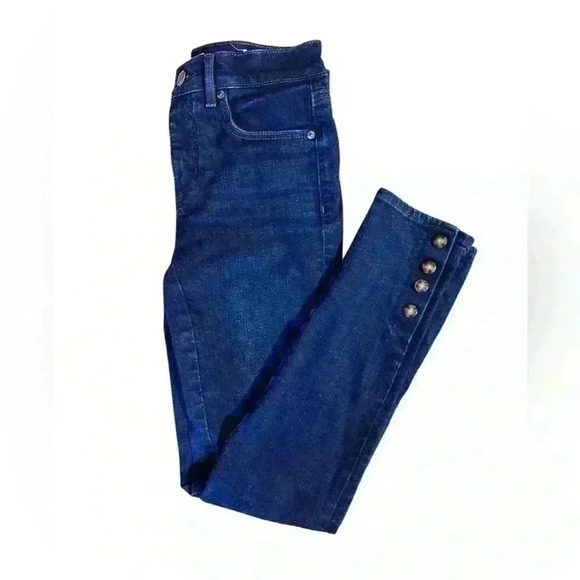 Loft Sustainable Style Jeans with Button Ankle Design - Size 00 - Picture 3 of 5